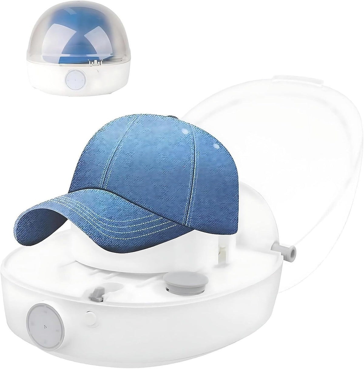 Cet appareil de soin des chapeaux se decline en coloris blanc